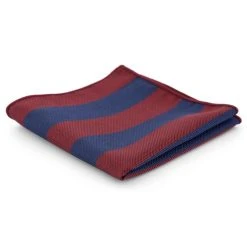 Tailor Toki Pochette De Costume à Rayures Bleu Foncé Et Bordeaux