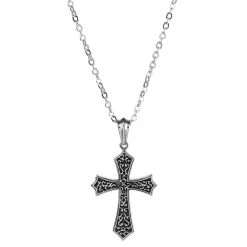 Fort Tempus Collier En Métal à Pendentif En Forme De Croix Réversible