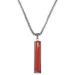 Arkai Collier à Pendentif En Pierre Jaspe Rouge Orisun Abel
