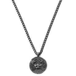 Lucleon Astro | Collier En Acier Inoxydable Argenté Avec Signe Astrologique Du Cancer