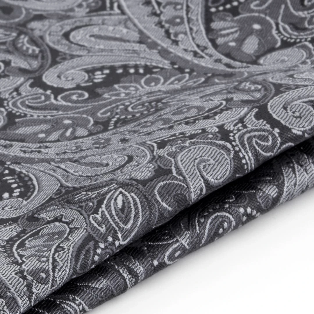 Tailor Toki Pochette De Costume En Polyester Gris Argenté Motif Paisley 4 Tailor Toki Pochette De Costume En Polyester Gris Argenté Motif Paisley – Image 2