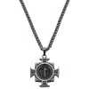 Lucleon Sanctus | Collier Argenté Vintage à Pendentif Croix De Saint-Benoît