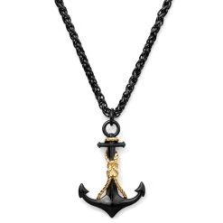 Lucleon Collier Tadd Noir Avec Ancre & Noeud