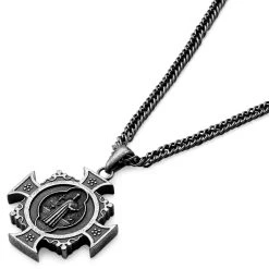 Lucleon Sanctus | Collier Argenté Vintage à Pendentif Croix De Saint-Benoît -Arkai Atlas Shop 12 26e61e2d009cbe5573cb098b6933dad7a