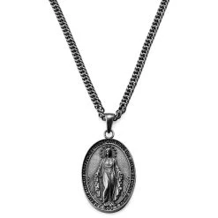 Lucleon Sanctus | Collier Argenté Vintage Avec Médaille Miraculeuse
