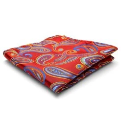 Tailor Toki Carré De Poche Soie Paisley Rouge