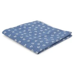 Bohemian Revolt Carré De Poche Bleu à Motif Imprimé Ancres Marines