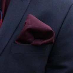 Bohemian Revolt Pochette De Costume Bordeaux à Fins Carreaux -Arkai Atlas Shop 13013 pocket square