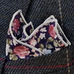 Bohemian Revolt Pochette De Costume Bleu Foncé à Imprimé Floral -Arkai Atlas Shop 13022best