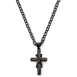 Lucleon Collier à Croix Et Symbole De L'infini - Couleur Gunmetal