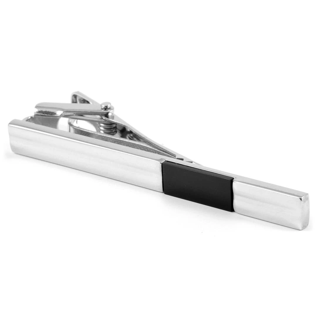 Warren Asher Pince à Cravate Argent Et Noir 4 Warren Asher Pince à Cravate Argent Et Noir – Image 2