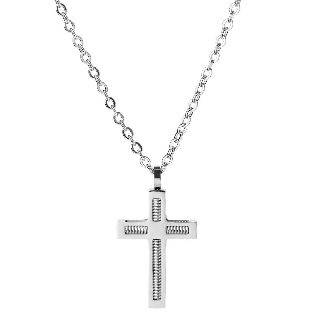 Fort Tempus Collier à Croix En Acier Spiralé 3 Fort Tempus Collier à Croix En Acier Spiralé