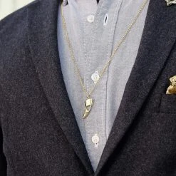 Lucleon Collier "La Dent" En Acier Doré -Arkai Atlas Shop 14548 necklace