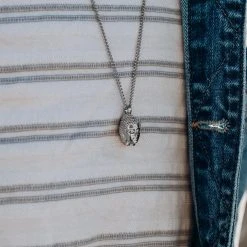 Lucleon Collier "Le Bouddha" En Acier Argenté -Arkai Atlas Shop 14552 necklace