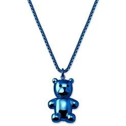 Otsu Egan | Collier à Maille Vénitienne Avec Pendentif Ours En Peluche En Acier Inoxydable Bleu
