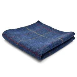 Tailor Toki Pochette De Costume En Laine Bleue à Carreaux, Coutures à La Main.