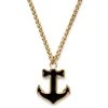 Lucleon Collier Tadd Doré Avec Ancre Et Onyx