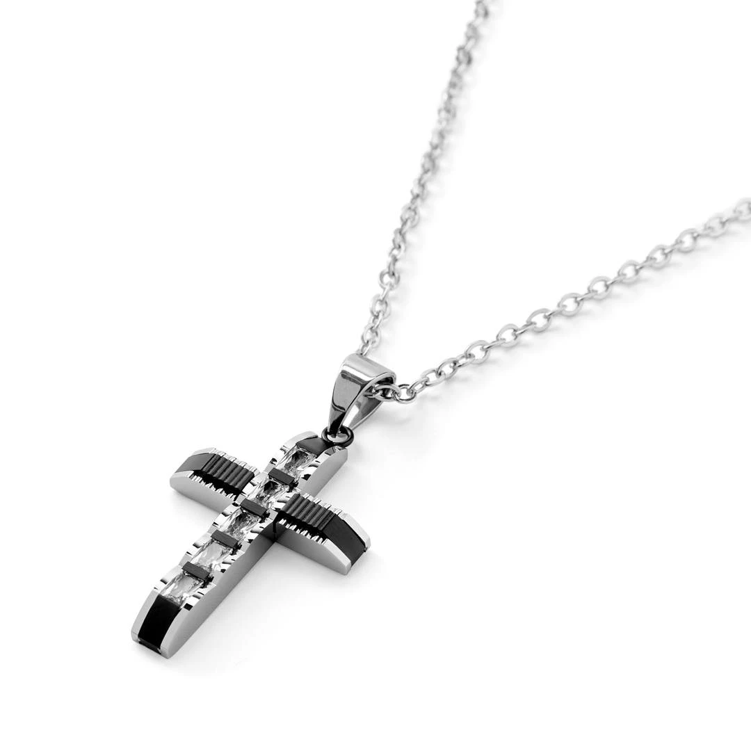 Fort Tempus Collier Bling à Pendentif Croix Chrétienne 4 Fort Tempus Collier Bling à Pendentif Croix Chrétienne – Image 2