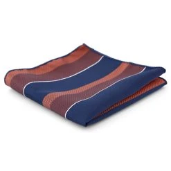 Tailor Toki Pochette De Costume à Rayures Bleue Et Bordeaux