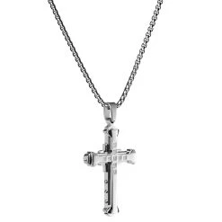 Fort Tempus Collier à Croix Chrétienne En Acier Stratifié Et Pierres. -Arkai Atlas Shop 19 2 copy 9