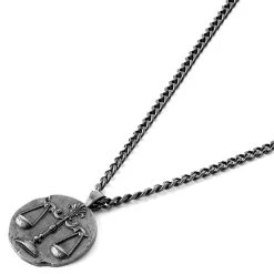 Lucleon Astro | Collier En Acier Inoxydable Argenté Avec Signe Astrologique De La Balance -Arkai Atlas Shop 2 1 1 1astrro