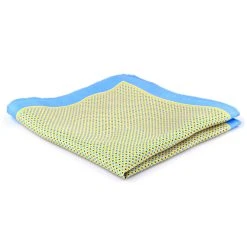 Tailor Toki Pochette De Costume En Soie Bleue Et Jaune