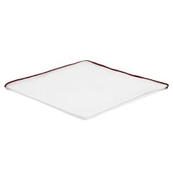 Trendhim Pochette De Costume Blanche à Bords Rouge Bourgogne