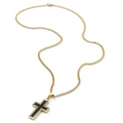 Fort Tempus Collier à Croix Dorée Avec Incrustation Noire 10 Fort Tempus Collier à Croix Dorée Avec Incrustation Noire -Arkai Atlas Shop 20 4 copy 4