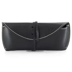 Salt & Hide Etui à Lunettes En Cuir Noir
