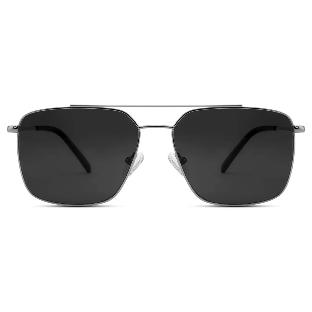 Lucleon Occasus | Lunettes De Soleil Carrées Aviator à Verres Noirs Polarisés 3 Lucleon Occasus | Lunettes De Soleil Carrées Aviator à Verres Noirs Polarisés