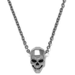 Moody Mason Collier Jax En Acier à Pendentif Tête De Mort