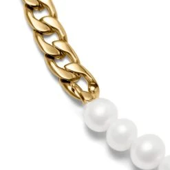 Lucleon Collier De Perles Et Chaîne à Maille Gourmette Bicolore Charlie Amager -Arkai Atlas Shop 22 37a2405dbc3b5004673e7a6d0fc2186ef