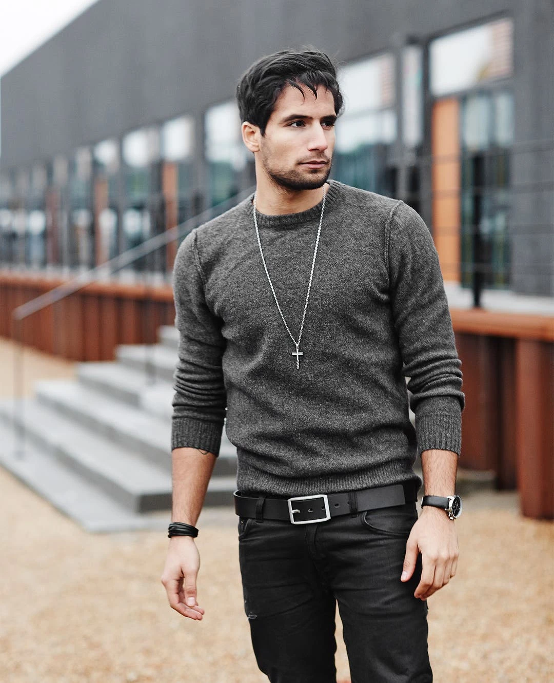 Lucleon Collier Croix Chrétienne En Acier, Gravures Obliques 7 Lucleon Collier Croix Chrétienne En Acier, Gravures Obliques – Image 5