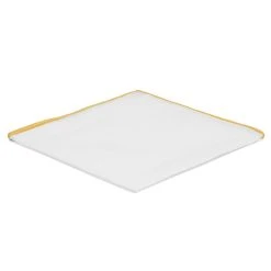 Trendhim Pochette De Costume Blanche à Bords Jaune Ambré