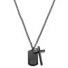 Lucleon Collier En Acier Noir Avec Pendentif Croix Et Plaque Militaire -Arkai Atlas Shop 23 243b7b80a71d6d7ae58abd3380984f3df