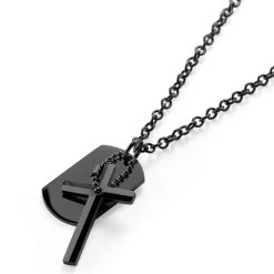 Lucleon Collier En Acier Noir Avec Pendentif Croix Et Plaque Militaire 8 Lucleon Collier En Acier Noir Avec Pendentif Croix Et Plaque Militaire -Arkai Atlas Shop 23 3696f934214bd235abcf6f523f56489be