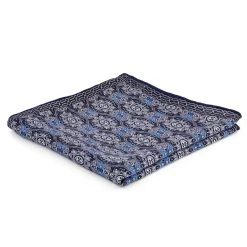 Tailor Toki Pochette De Costume Bleu à Motif Art Deco