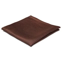 Trendhim Pochette De Costume En Soie Marron à Pois Blancs