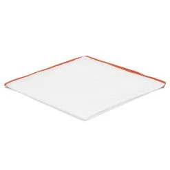 Trendhim Pochette De Costume Blanche à Bords Orange Foncé