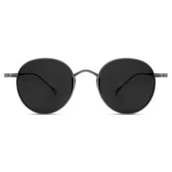 Arkai Occasus | Lunettes De Soleil En Titane Gris Anthracite à Verres Ronds Polarisés