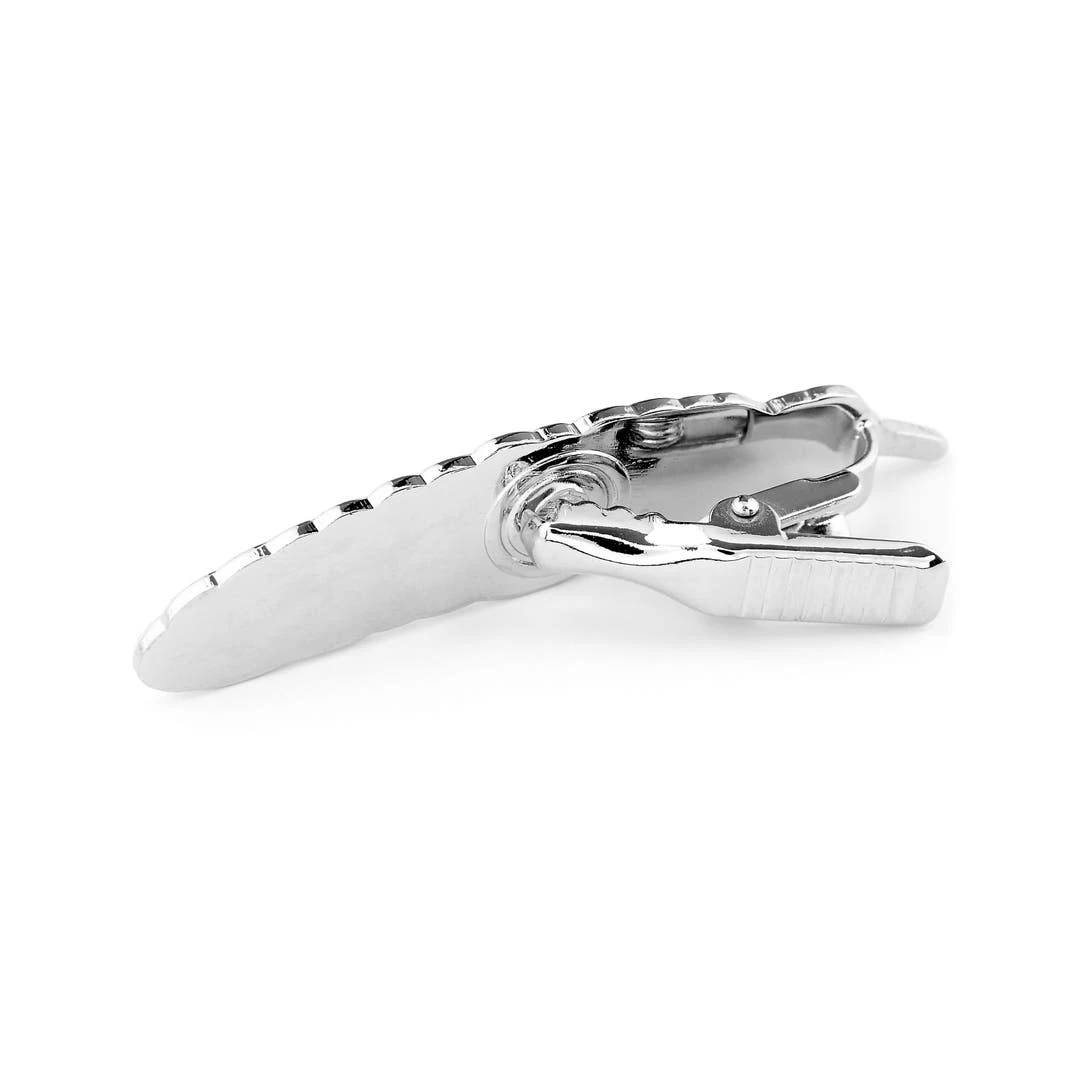 Warren Asher Pince à Cravate Courte Plume Argentée 5 Warren Asher Pince à Cravate Courte Plume Argentée – Image 3