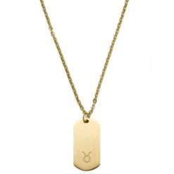 Lucleon Collier Zodiaque En Acier Doré - Le Taureau