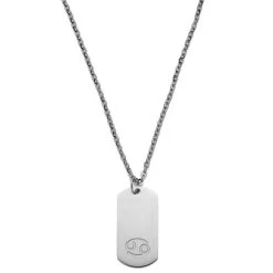 Lucleon Collier Zodiaque En Acier Argenté - Le Cancer