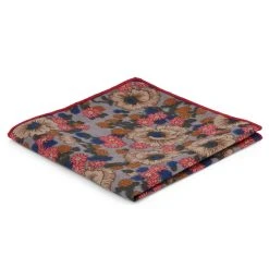 Tailor Toki Pochette De Costume Grise à Motif Floral Rétro