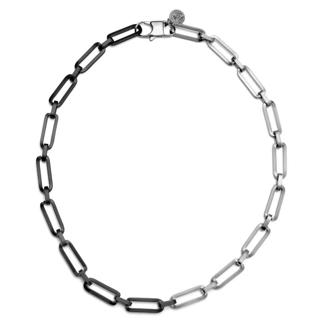 Lucleon Collier Chaîne Bicolore En Métal Argenté Et Bronze Connor Amager 4 Lucleon Collier Chaîne Bicolore En Métal Argenté Et Bronze Connor Amager – Image 2