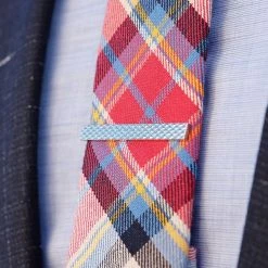 Warren Asher Pince à Cravate Argentée Carrelée -Arkai Atlas Shop 3781 tieclip