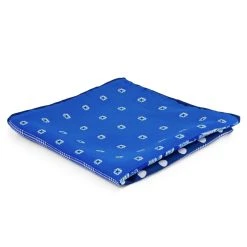 Tailor Toki Pochette De Costume Bleue à Patchwork Cachemire