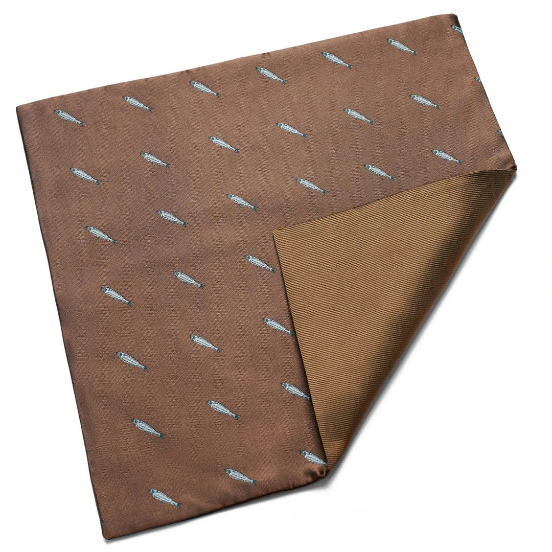 Trendhim Pochette De Costume Réversible Marron à Motifs De Poissons 6 Trendhim Pochette De Costume Réversible Marron à Motifs De Poissons – Image 4