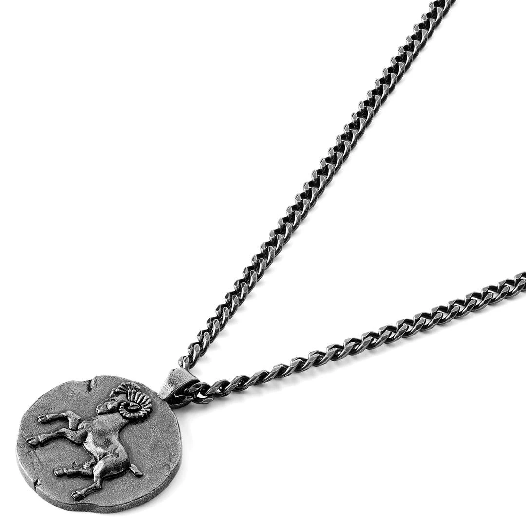 Lucleon Astro | Collier En Acier Inoxydable Argenté Avec Signe Astrologique Du Bélier 4 Lucleon Astro | Collier En Acier Inoxydable Argenté Avec Signe Astrologique Du Bélier – Image 2