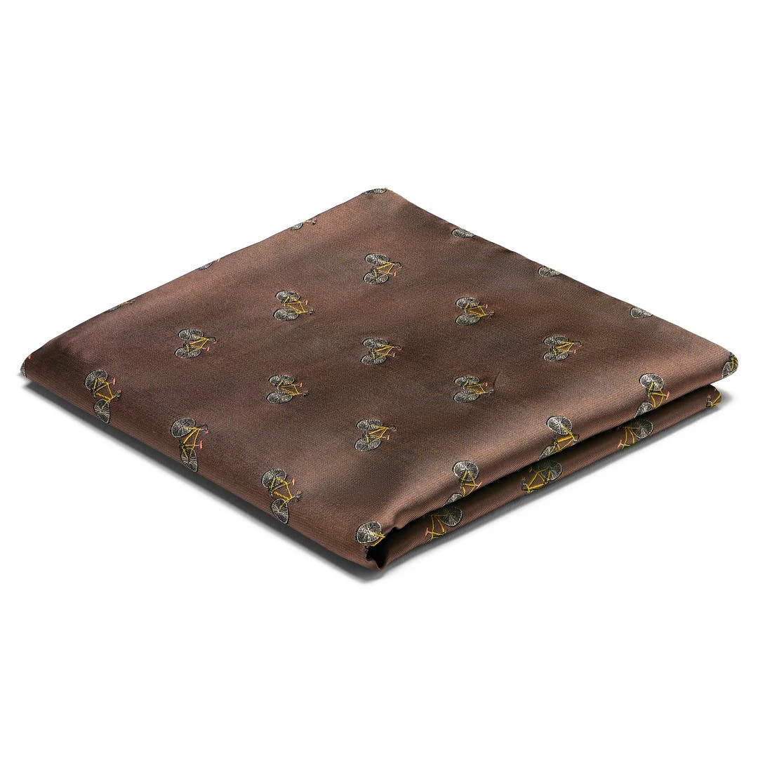 Trendhim Pochette De Costume Réversible Marron à Motifs De Vélos 3 Trendhim Pochette De Costume Réversible Marron à Motifs De Vélos